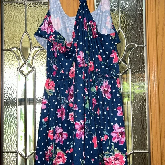 girls flower dress with poka dots - Picture 2 of 3